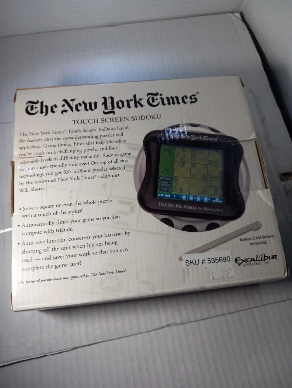 Excalibur Electronic NY53CS New York Times Touch Screen Sudoku Game Console